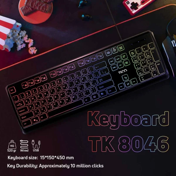 کیبورد گیمینگ باسیم تسکو مدل TK 8046