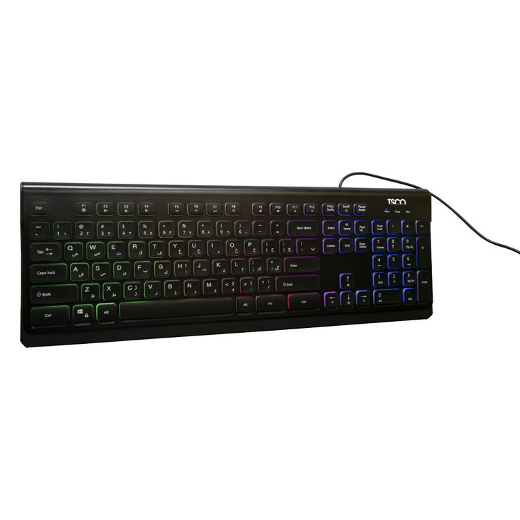 کیبورد گیمینگ تسکو مدل TK 8031، سوییچ ممبران، Full-Size، نورپردازی RGB