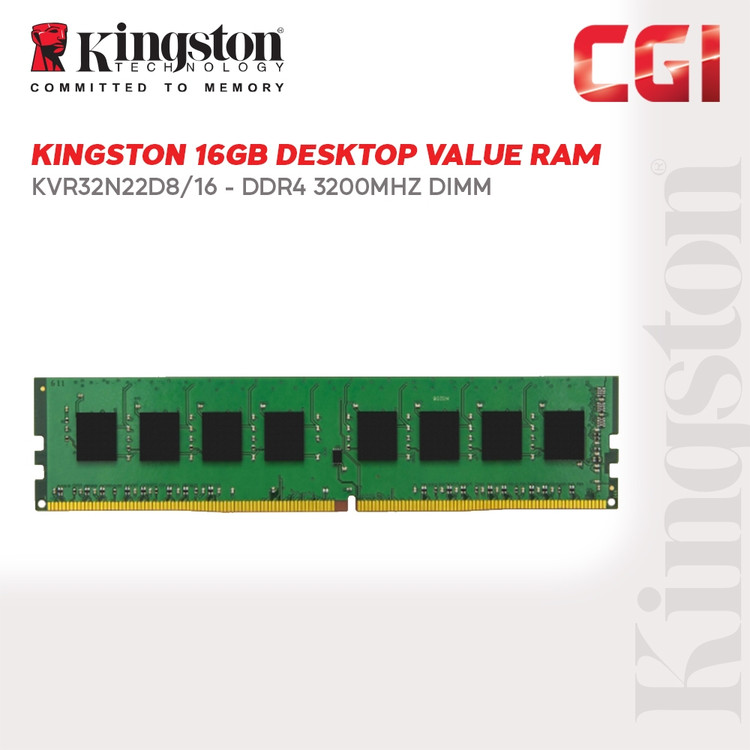 رم دسکتاپ کینگستون مدل ValueRAM DDR4 16GB با فرکانس 3200 مگاهرتز