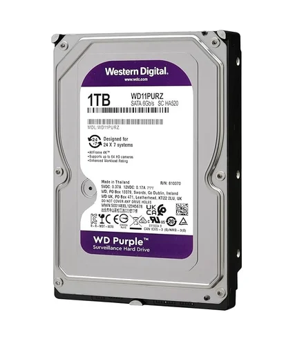 هارد اینترنال ۱ ترابایت بنفش (Purple) وسترن دیجیتال مدل WD10PURZ (مخصوص دوربین مداربسته)