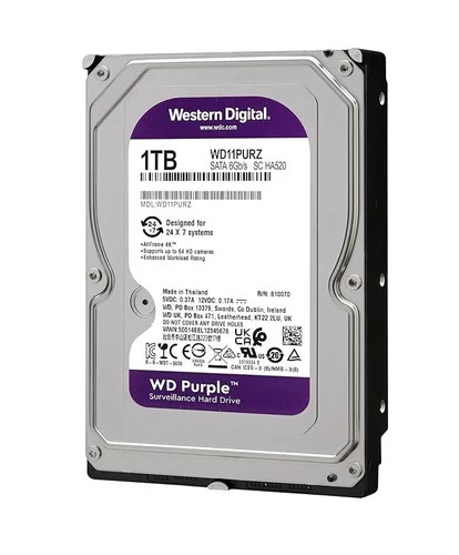 هارد اینترنال ۱ ترابایت بنفش (Purple) وسترن دیجیتال مدل WD10PURZ (مخصوص دوربین مداربسته)