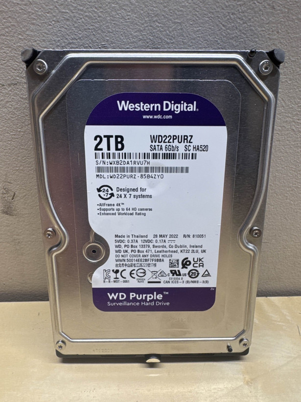 هارددیسک اینترنال وسترن دیجیتال مدل Purple WD20PURZ ظرفیت 2 ترابایت