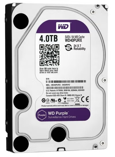هارددیسک اینترنال وسترن دیجیتال مدل Purple WD40PURZ ظرفیت 4 ترابایت