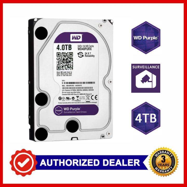 هارددیسک اینترنال وسترن دیجیتال مدل Purple WD40PURZ ظرفیت 4 ترابایت