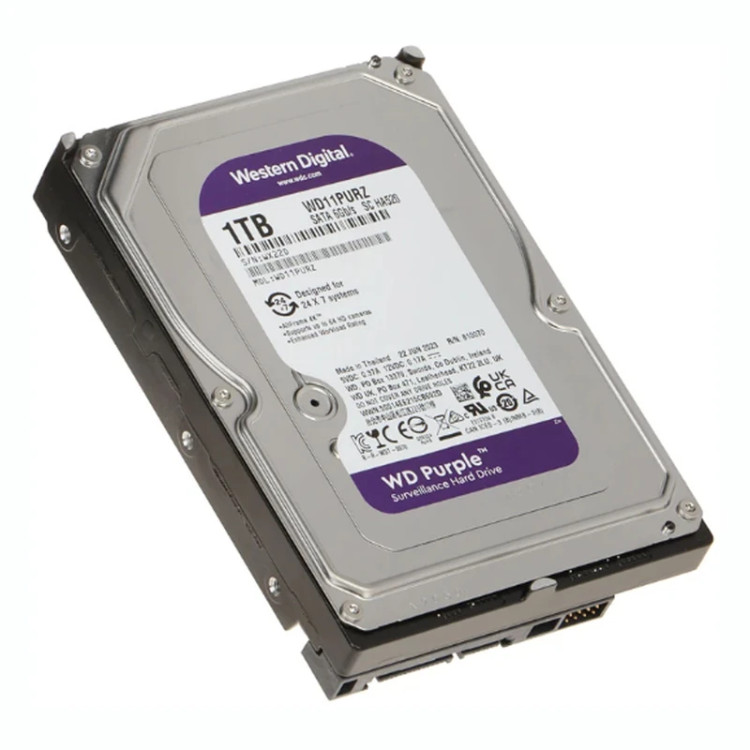 هارد دیسک اینترنال وسترن دیجیتال بنفش مدل WD11PURZ با رابط SATA 6Gb/s ظرفیت 1 ترابایت